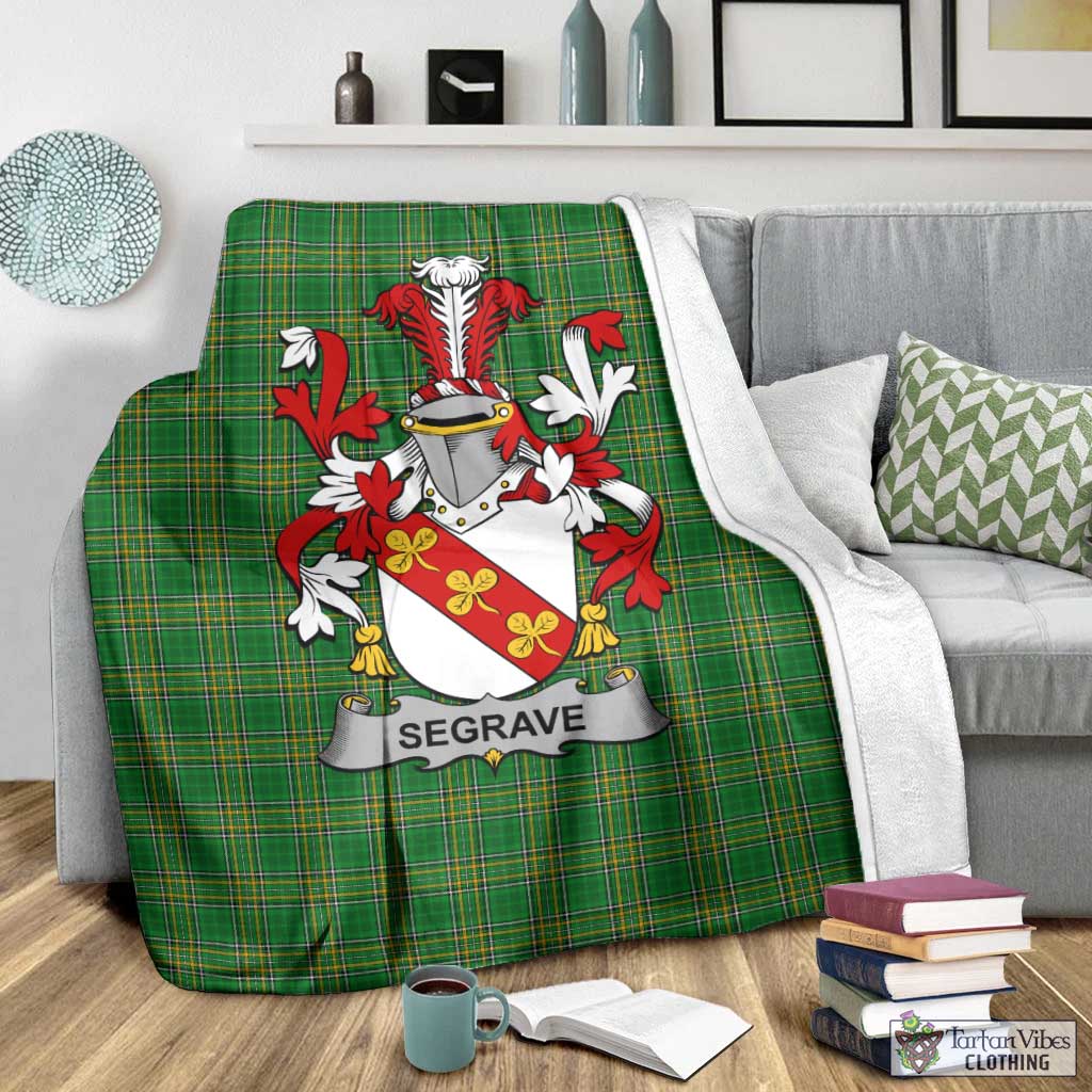 Segrave Irish Clan Tartan Blanket with Coat of Arms - Tartan Vibes Clothing