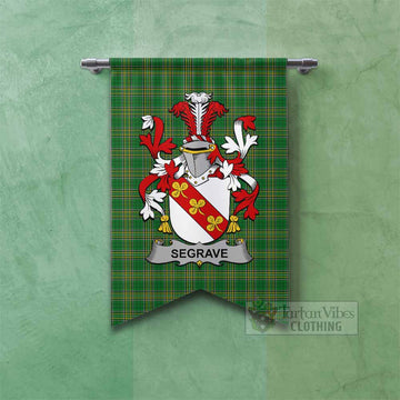 Tartan Vibes Clothing Segrave Irish Clan Tartan Gonfalon, Tartan Banner with Coat of Arms