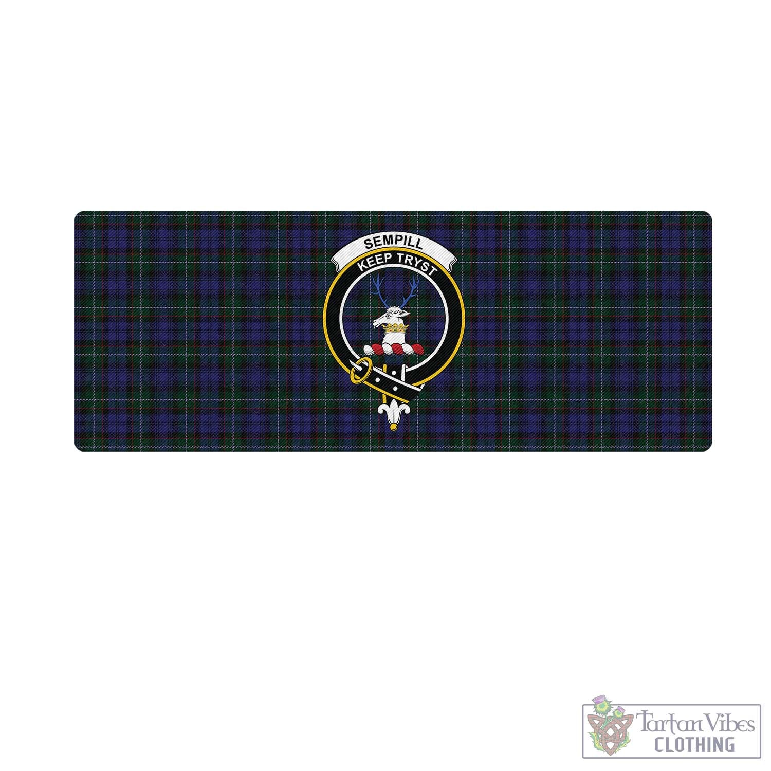 Tartan Vibes Clothing Sempill Tartan Mouse Pad with Family Crest