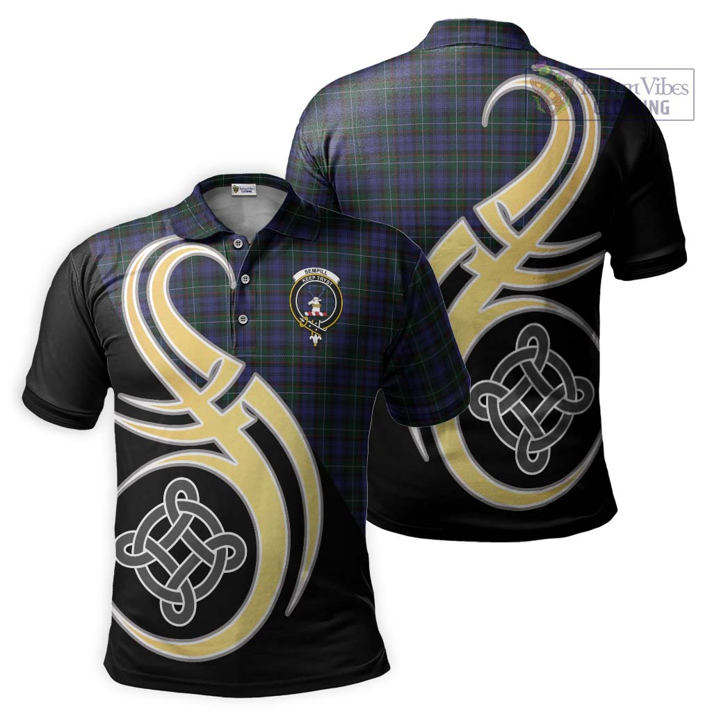 Sempill (Semple) Tartan Polo Shirt with Family Crest and Celtic Symbol Style Kid - Tartan Vibes Clothing