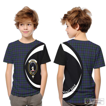 Sempill (Semple) Tartan Kid T-Shirt with Family Crest Circle Style Youth XL Size14 - Tartan Vibes Clothing