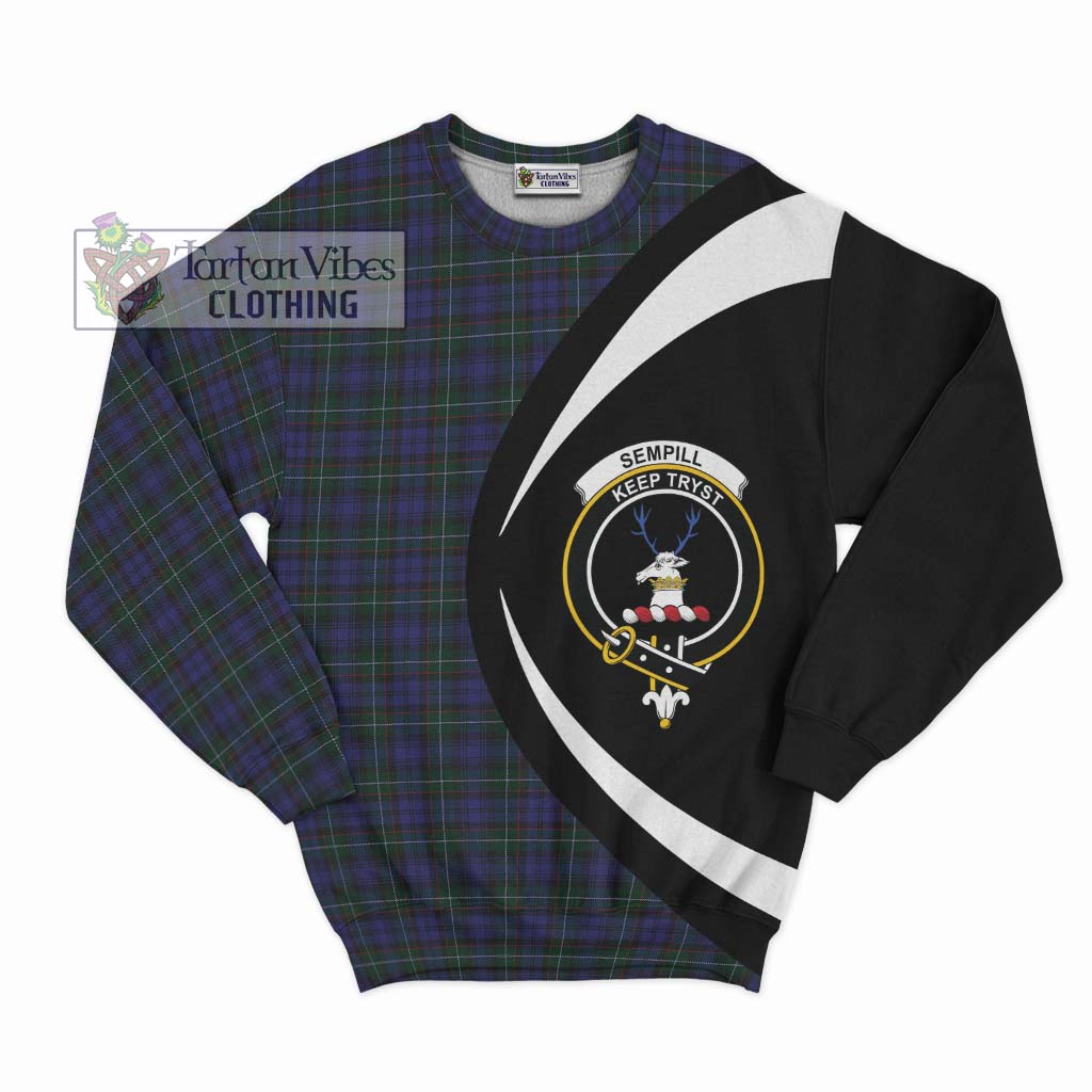 Sempill (Semple) Tartan Sweatshirt with Family Crest Circle Style Unisex - Tartan Vibes Clothing