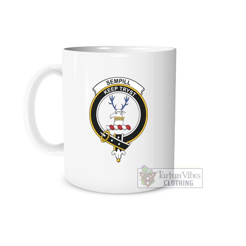 Sempill (Semple) Family Crest Ceramic Mug One Size 11oz size - 2D-tartanvibesclothing