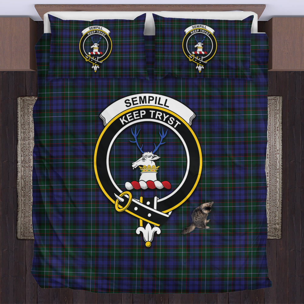 Sempill (Semple) Tartan Bedding Set with Family Crest US Bedding Set - Tartan Vibes Clothing