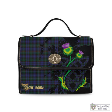 Sempill Tartan Waterproof Canvas Bag with Scotland Map and Thistle Celtic Accents