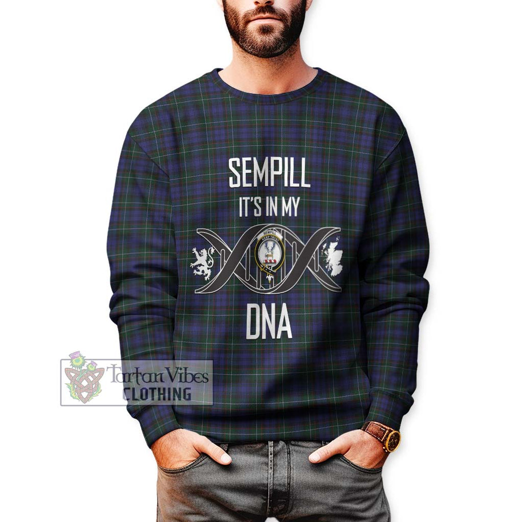 Sempill (Semple) Tartan Sweatshirt with Family Crest DNA In Me Style Unisex - Tartanvibesclothing Shop