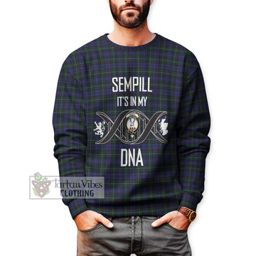Sempill (Semple) Tartan Sweatshirt with Family Crest DNA In Me Style Unisex - Tartanvibesclothing Shop