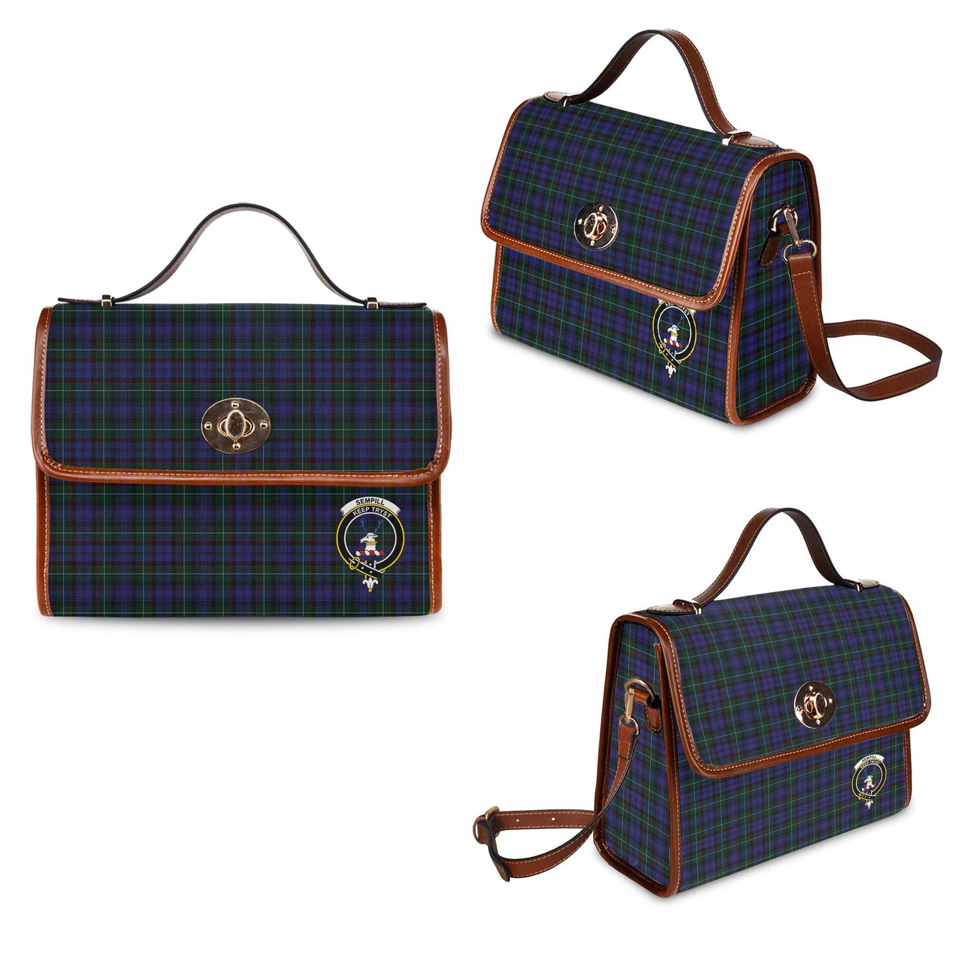 sempill-tartan-leather-strap-waterproof-canvas-bag-with-family-crest