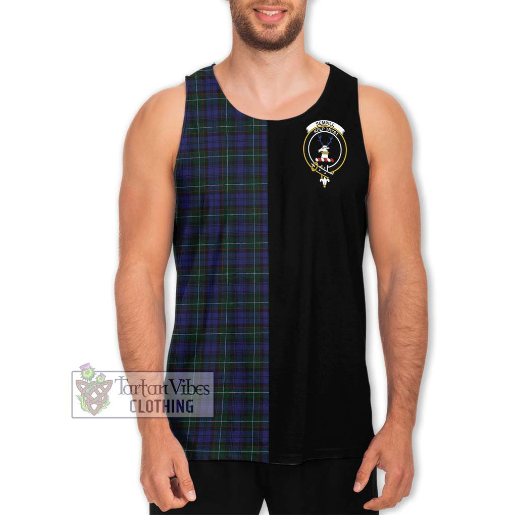 Sempill (Semple) Tartan Men's Tank Top with Family Crest and Half Of Me Style Men - Tartanvibesclothing Shop