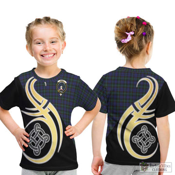 Sempill (Semple) Tartan Kid T-Shirt with Family Crest and Celtic Symbol Style - Tartan Vibes Clothing