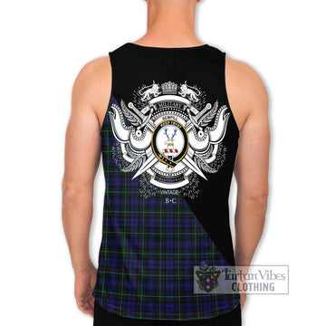 Sempill (Semple) Tartan Men's Tank Top with Family Crest and Military Logo Style - Tartanvibesclothing Shop