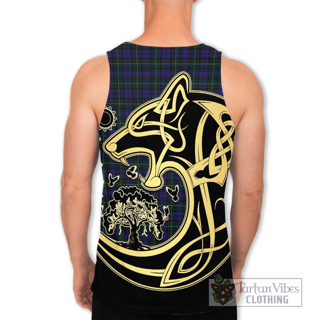 Sempill (Semple) Tartan Men's Tank Top with Family Crest Celtic Wolf Style - Tartan Vibes Clothing