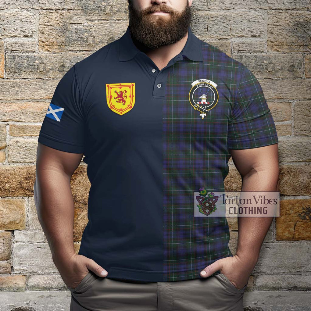 Sempill (Semple) Tartan Polo Shirt Alba with Scottish Lion Royal Arm Half Style - Tartan Vibes Clothing