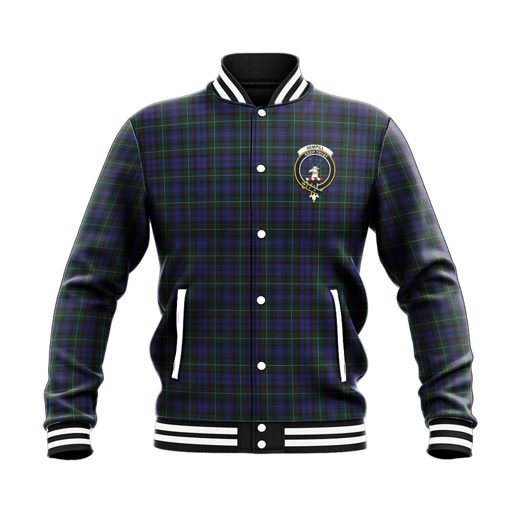 Sempill (Semple) Tartan Baseball Jacket with Family Crest - Tartan Vibes Clothing