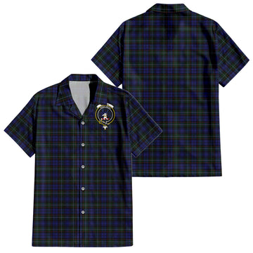 Sempill Tartan Short Sleeve Button Down Shirt with Family Crest