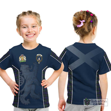 Sempill (Semple) Tartan Kid T-Shirt with Family Crest and Lion Rampant Vibes Sport Style - Tartan Vibes Clothing