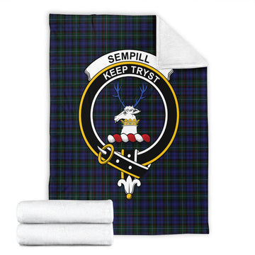 Sempill Tartan Blanket with Family Crest
