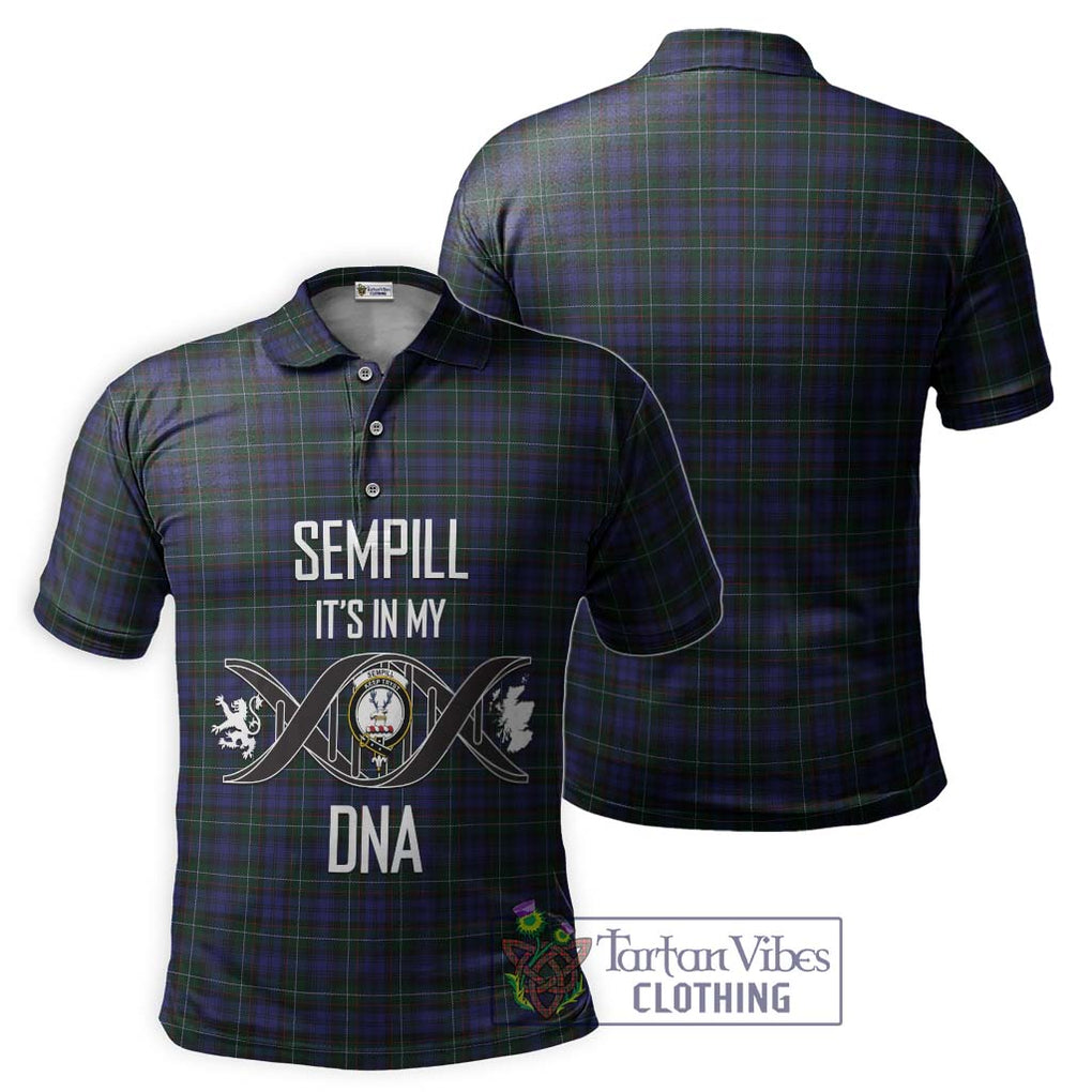 Sempill (Semple) Tartan Polo Shirt with Family Crest DNA In Me Style - Tartan Vibes Clothing