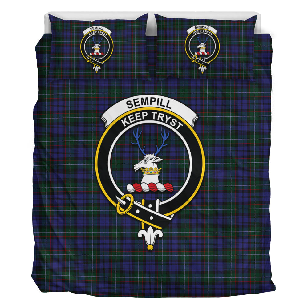 Sempill (Semple) Tartan Bedding Set with Family Crest - Tartan Vibes Clothing