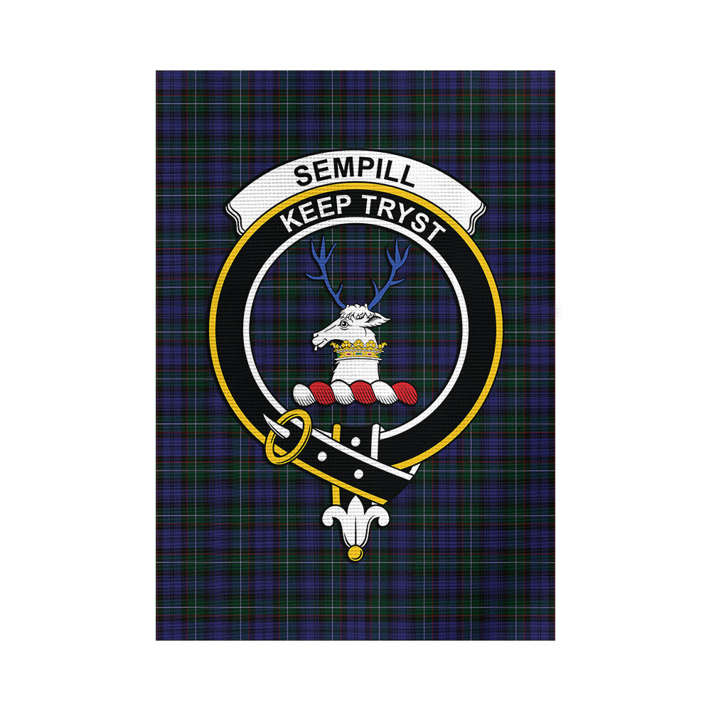 Sempill (Semple) Tartan Flag with Family Crest - Tartan Vibes Clothing