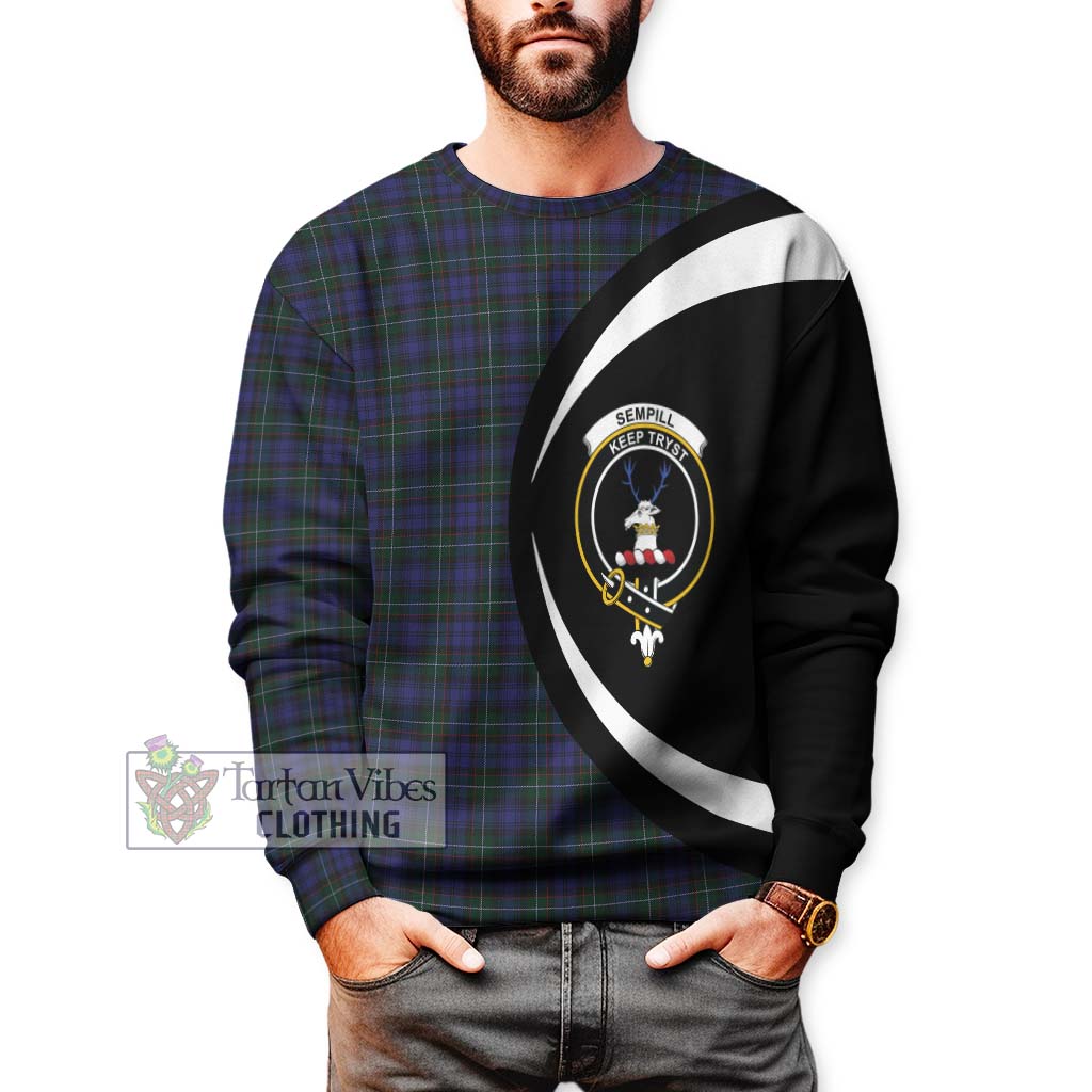 Sempill (Semple) Tartan Sweatshirt with Family Crest Circle Style - Tartan Vibes Clothing