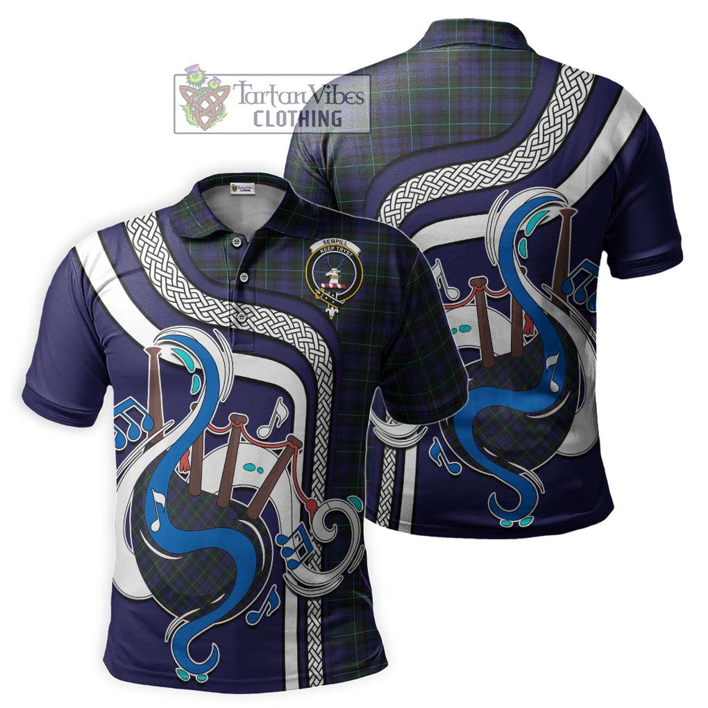 Tartan Vibes Clothing Sempill Tartan Polo Shirt with Epic Bagpipe Style