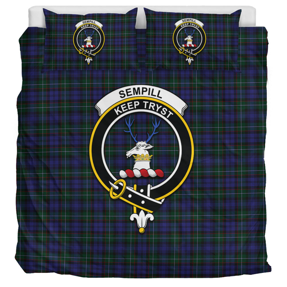 Sempill (Semple) Tartan Bedding Set with Family Crest UK Bedding Set UK Super King 104*94 inch - Tartan Vibes Clothing