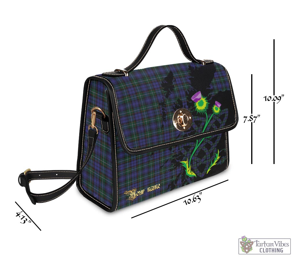 Tartan Vibes Clothing Sempill Tartan Waterproof Canvas Bag with Scotland Map and Thistle Celtic Accents