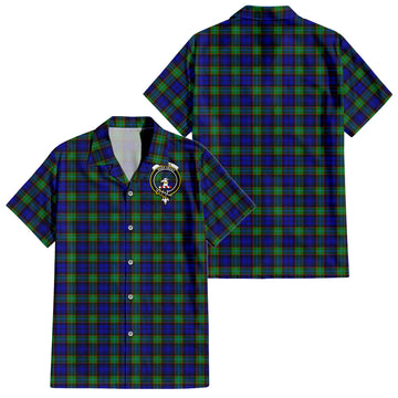 Sempill Modern Tartan Short Sleeve Button Down Shirt with Family Crest