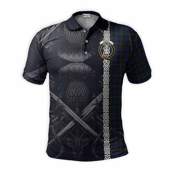 Sempill (Semple) Tartan Polo Shirt with Family Crest Cross Sword Thistle Celtic Vibes