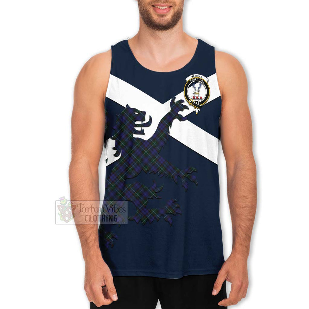 Tartan Vibes Clothing Sempill (Semple) Tartan Lion Rampant Men's Tank Top – Proudly Display Your Heritage with Alba Gu Brath and Clan Name