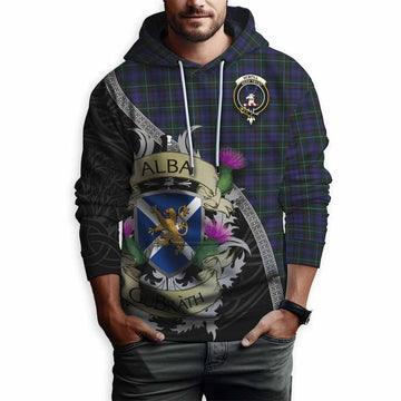 Tartan Vibes Clothing Sempill (Semple) Tartan Family Crest Hoodie Lion Rampant Royal Thistle Shield Celtic Inspired