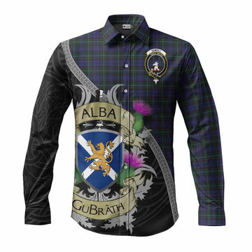 Tartan Vibes Clothing Sempill (Semple) Tartan Family Crest Long Sleeve Button Shirt Lion Rampant Royal Thistle Shield Celtic Inspired