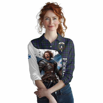 Tartan Vibes Clothing Sempill (Semple) Crest Tartan Women's Casual Shirt Inspired by the Freedom of Scottish Warrior