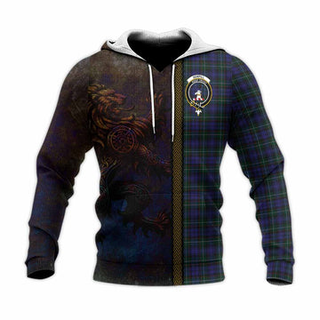 Sempill (Semple) Tartan Family Crest Knitted Hoodie Alba Gu Brath Be Brave Lion Ancient Style