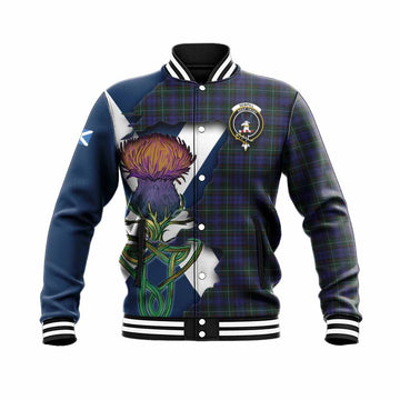 Sempill (Semple) Tartan Family Crest Baseball Jacket Scottish Thistle Celtic Inspired