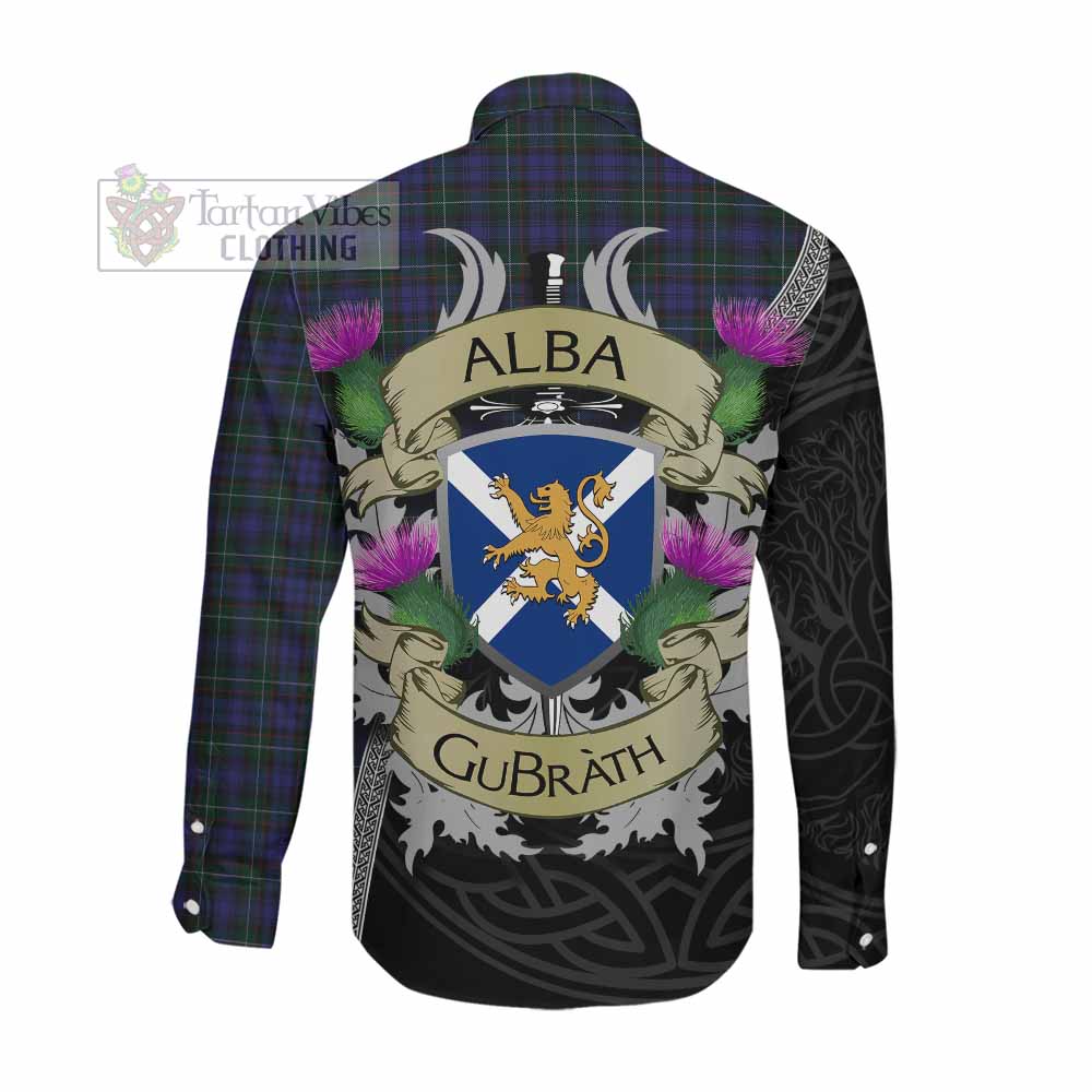 Tartan Vibes Clothing Sempill (Semple) Tartan Family Crest Long Sleeve Button Shirt Lion Rampant Royal Thistle Shield Celtic Inspired