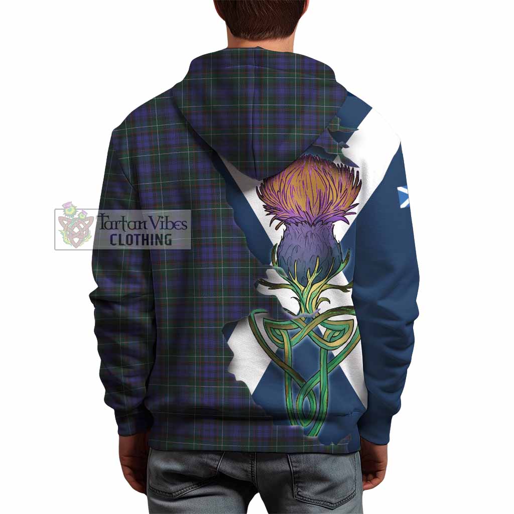 Tartan Vibes Clothing Sempill (Semple) Tartan Family Crest Hoodie Scottish Thistle Celtic Inspired