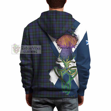 Tartan Vibes Clothing Sempill (Semple) Tartan Family Crest Hoodie Scottish Thistle Celtic Inspired