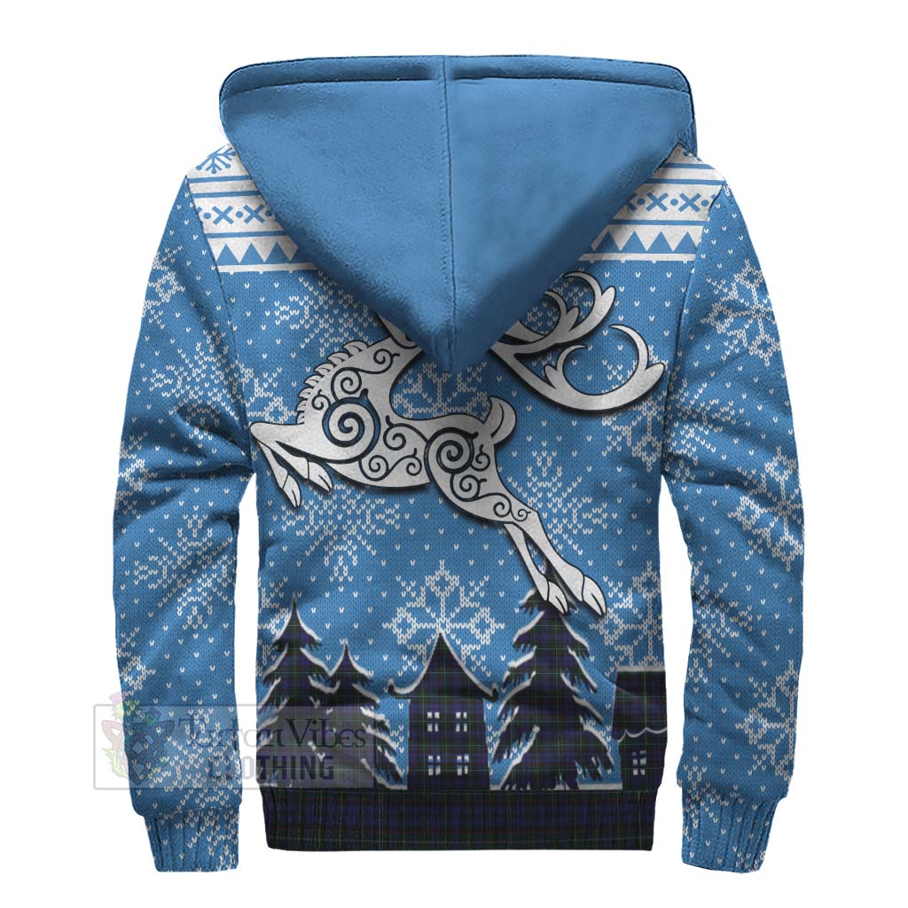 Sempill (Semple) Clan Christmas Sherpa Hoodie Celtic Reindeer Style - Tartan Vibes Clothing