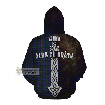 Sempill (Semple) Tartan Family Crest Cotton Hoodie Alba Gu Brath Be Brave Lion Ancient Style