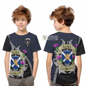 Sempill (Semple) Tartan Family Crest Kid T-Shirt Lion Rampant Royal Thistle Shield Celtic Inspired