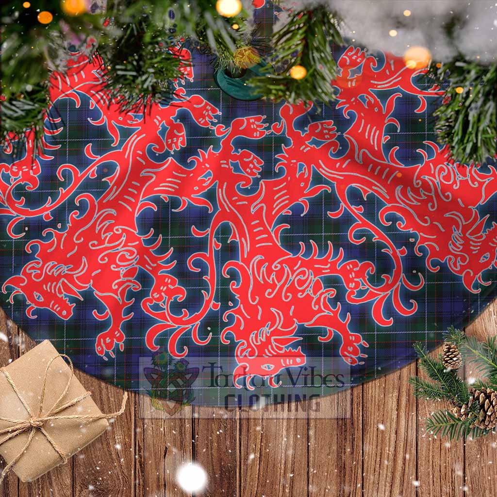 Tartan Vibes Clothing Sempill (Semple) Tartan Christmas Tree Skirt Lion Rampant Style