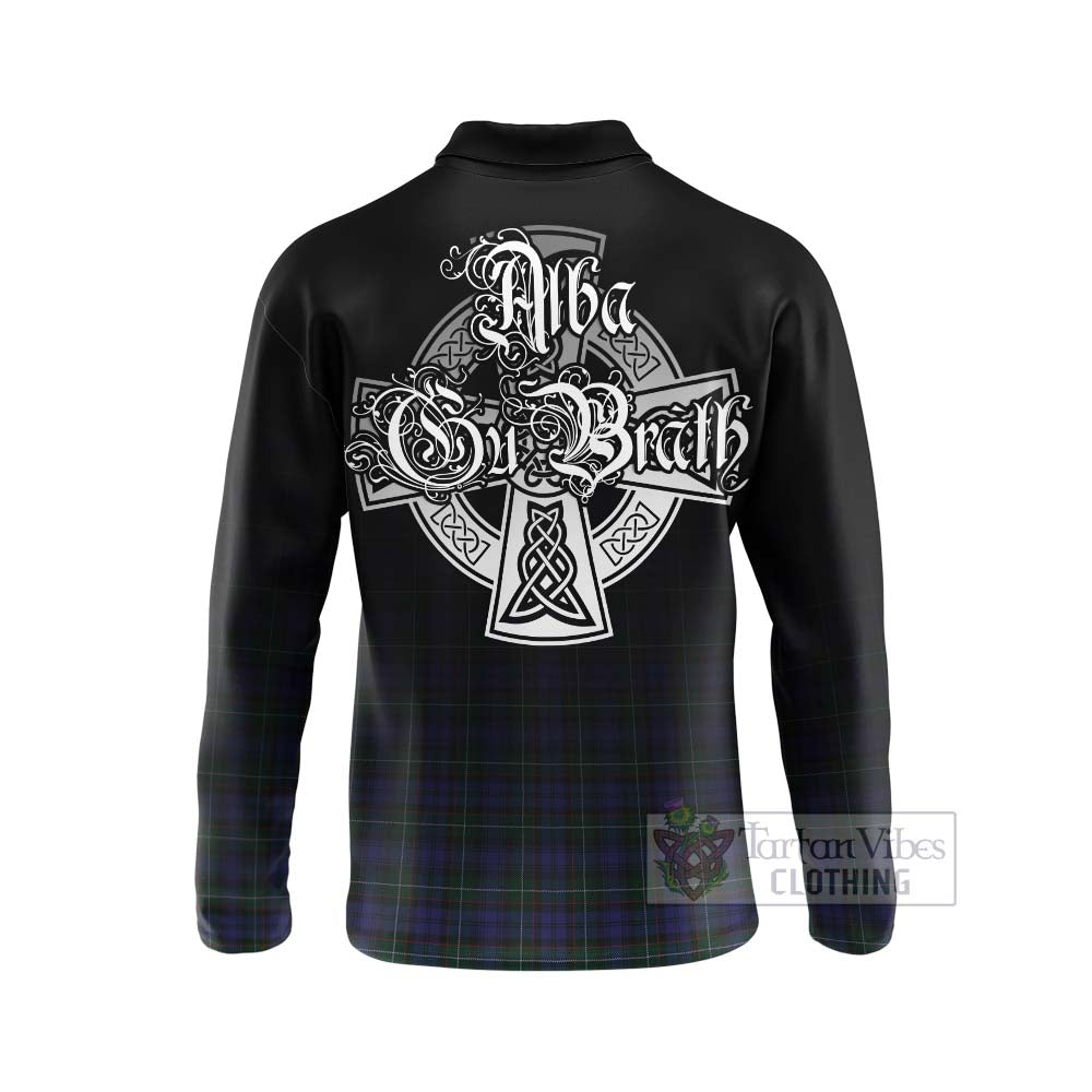 Tartan Vibes Clothing Sempill (Semple) Tartan Long Sleeve Polo Shirt Featuring Alba Gu Brath Family Crest Celtic Inspired