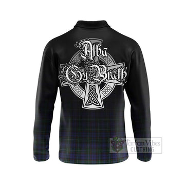 Tartan Vibes Clothing Sempill (Semple) Tartan Long Sleeve Polo Shirt Featuring Alba Gu Brath Family Crest Celtic Inspired