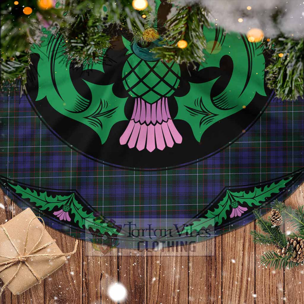 Tartan Vibes Clothing Sempill (Semple) Tartan Christmas Tree Skirt Scottish Thistle Style