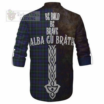 Sempill (Semple) Tartan Family Crest Ghillie Kilt Shirt Alba Gu Brath Be Brave Lion Ancient Style