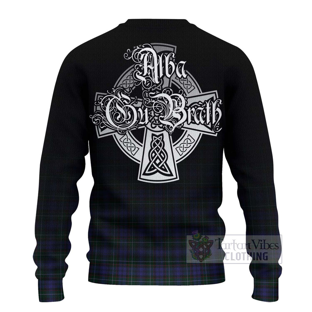 Tartan Vibes Clothing Sempill (Semple) Tartan Knitted Sweater Featuring Alba Gu Brath Family Crest Celtic Inspired