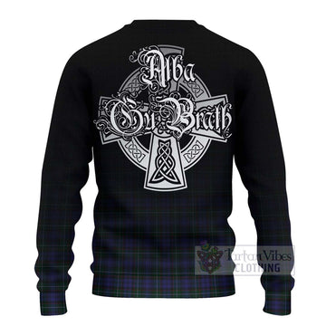 Tartan Vibes Clothing Sempill (Semple) Tartan Knitted Sweater Featuring Alba Gu Brath Family Crest Celtic Inspired