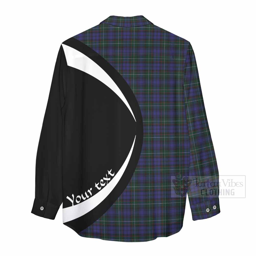 Sempill (Semple) Tartan Women's Casual Shirt with Family Crest Circle Style - Tartan Vibes Clothing
